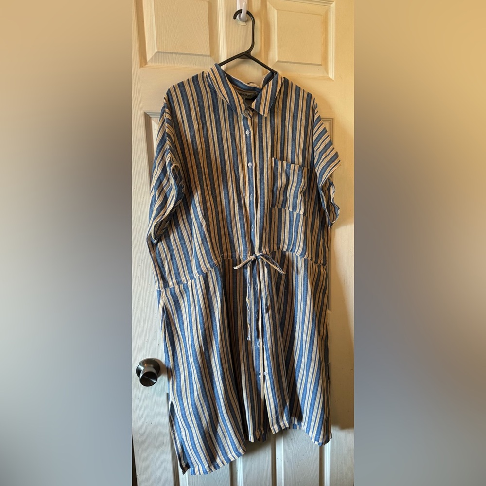 DAVI & DANI Multicolor Striped Button-Up Dress NWOT
